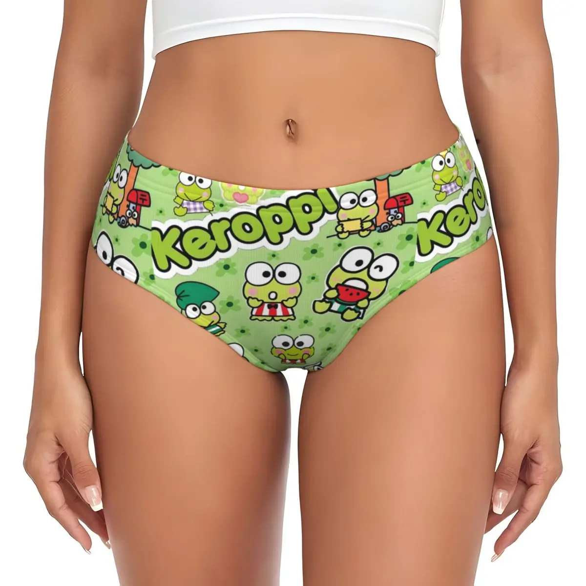 Custom Keroppi Big-eyed Frog Manga Movies Brief Panties Womens Breathable Hot Underwear
