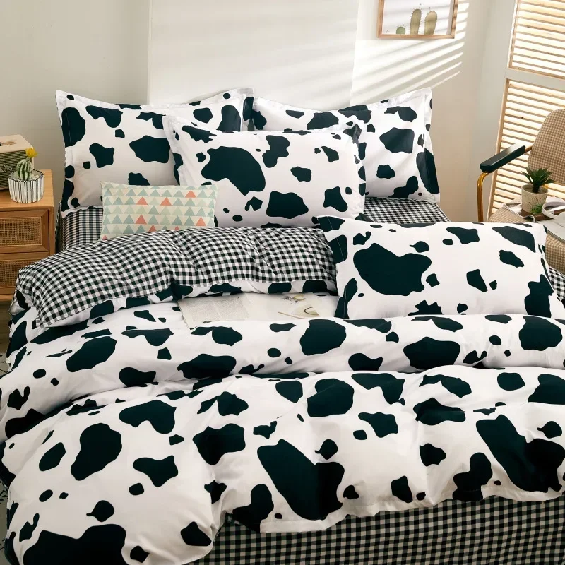 Nordic Style Mix Color Bedding Sets Printing Non Fading Skin Friendly Bed Soft Linens Comfortable Duvet Cover Set for Adults