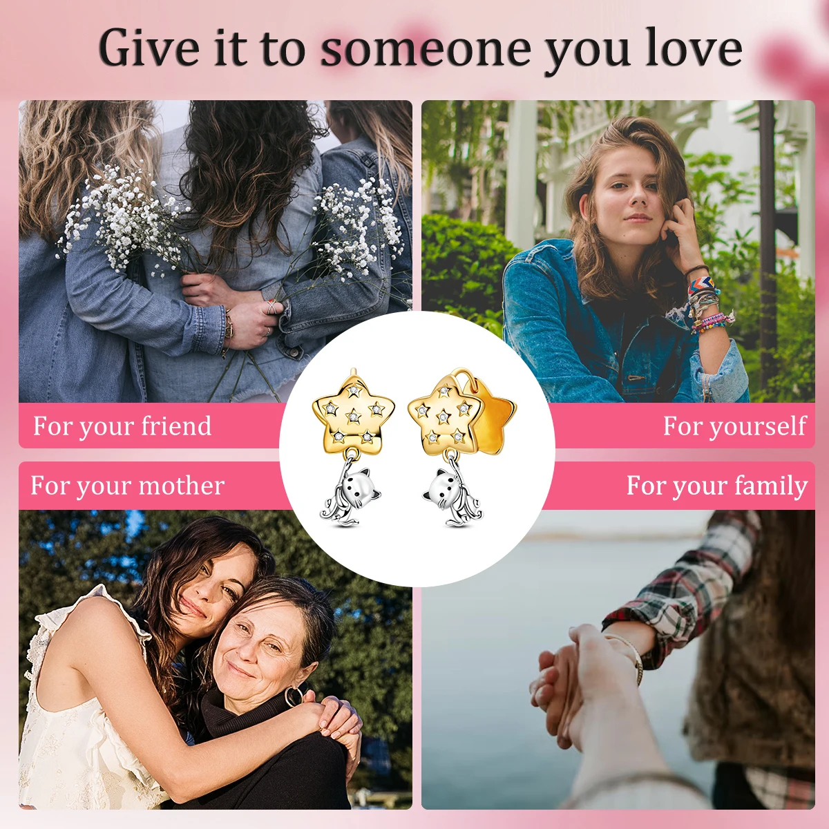 New in 925 Sterling Silver Cat Picking Stars Stud Earrings for Women Girl Ear Studs Fine Jewelry Fashion Luxury Anniversary - Image 5
