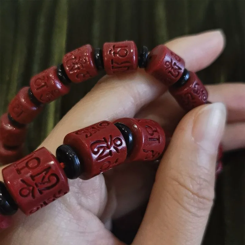 Authentic Cinnabar High Content Pure Natural Six-character the Buddha Bead of the Original Men's and Women's Purple Gold