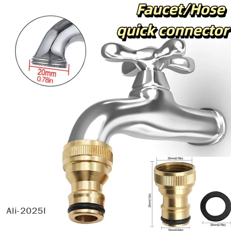 

2Pcs 3/4" To 1/2" Thread Connector Faucet Hose Tap Water Adapter Quick Connector Water Pipe Fittings Replacement Accessories