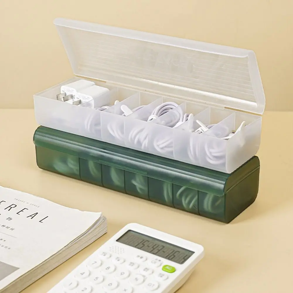 Desktop Storage Box para Data Line, Headset Box, USB Cable Organizer, Suprimentos