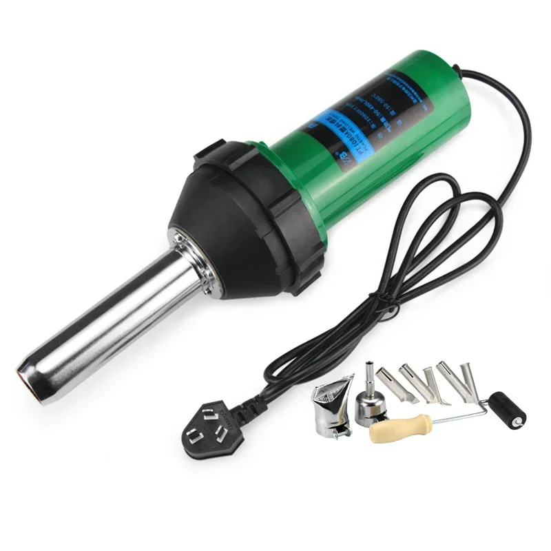 220V 1080W Plastic Welding Gun Hot Air Heat Gun Adjustable Temperature PVC TPO Welding Kit Accessories Nozzle Roller