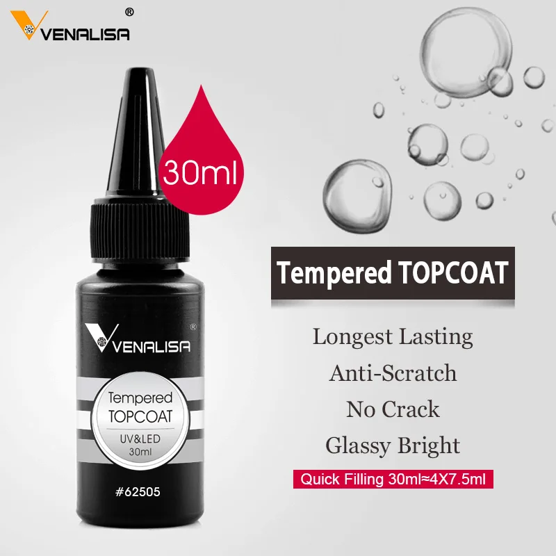 30/60 ml VENALISA Diamond Long Wear Top Coat Nachfüllung mit großem Volumen, ultraglanz, nicht abwischbar, Anti-Gelbfärbung, kein Brennen, Verlängerungsgel