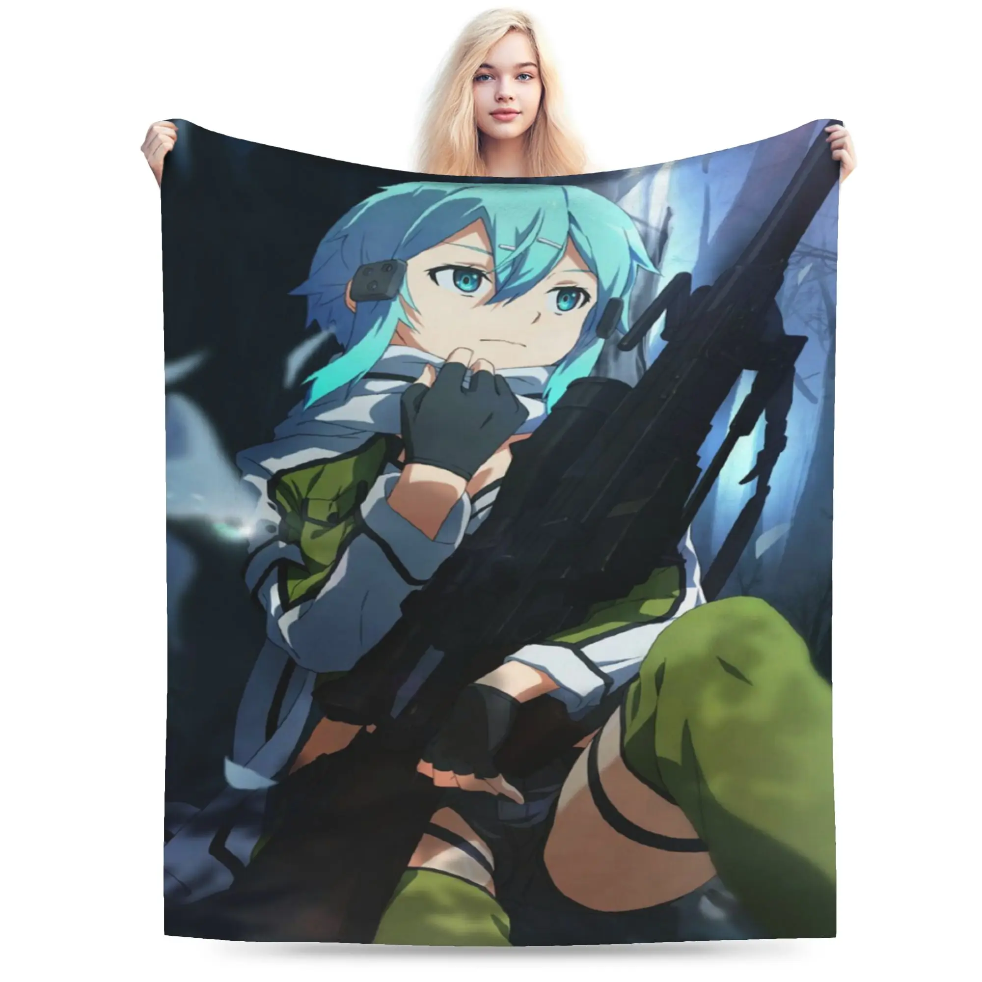 Sword Art Online Kirito Asuna Blankets Ultra-Soft Fleece Cozy Gift  Throw Blanket Plush Thin Quilt