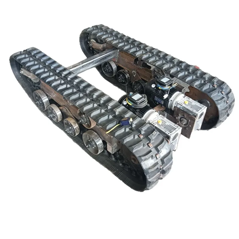 Miniature mechanical chassis assembly manufacturer Small electric remote control rubber transporter crawler small construction v