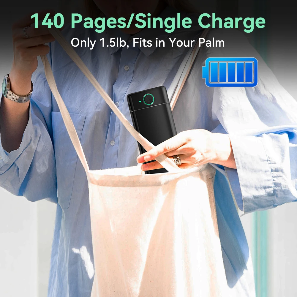 طابعة Phomemo M08F الحرارية اللاسلكية A4 بلوتوث، صانع الملصقات المحمول لشحن المكاتب المنزلية، متوافق مع جهاز iOS Android PC #6