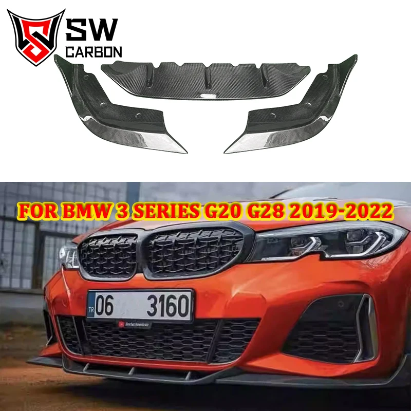 Carbon Fiber TK Style Front Lip for BMW 3 Series G20 G28 Front Bumper Lip Under Spoiler Splitter Body Kit