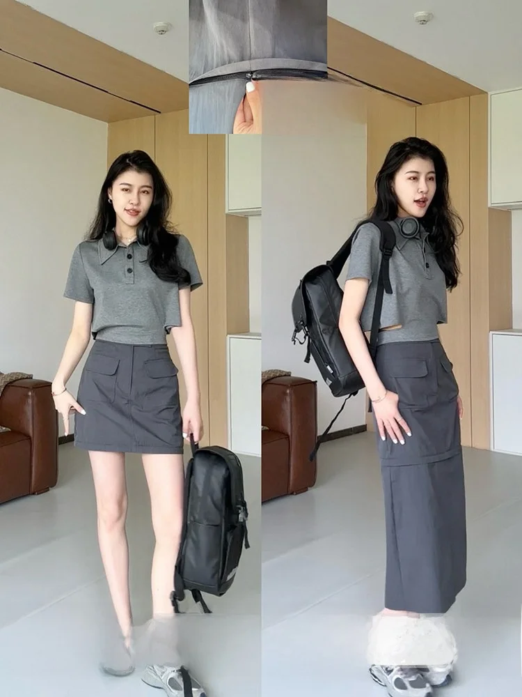 

Zhang a Xing Salt Salt Summer Commute Simple Design Sense Elegance Top And Skirt Set Detachable Length Casual Style Spring Wear
