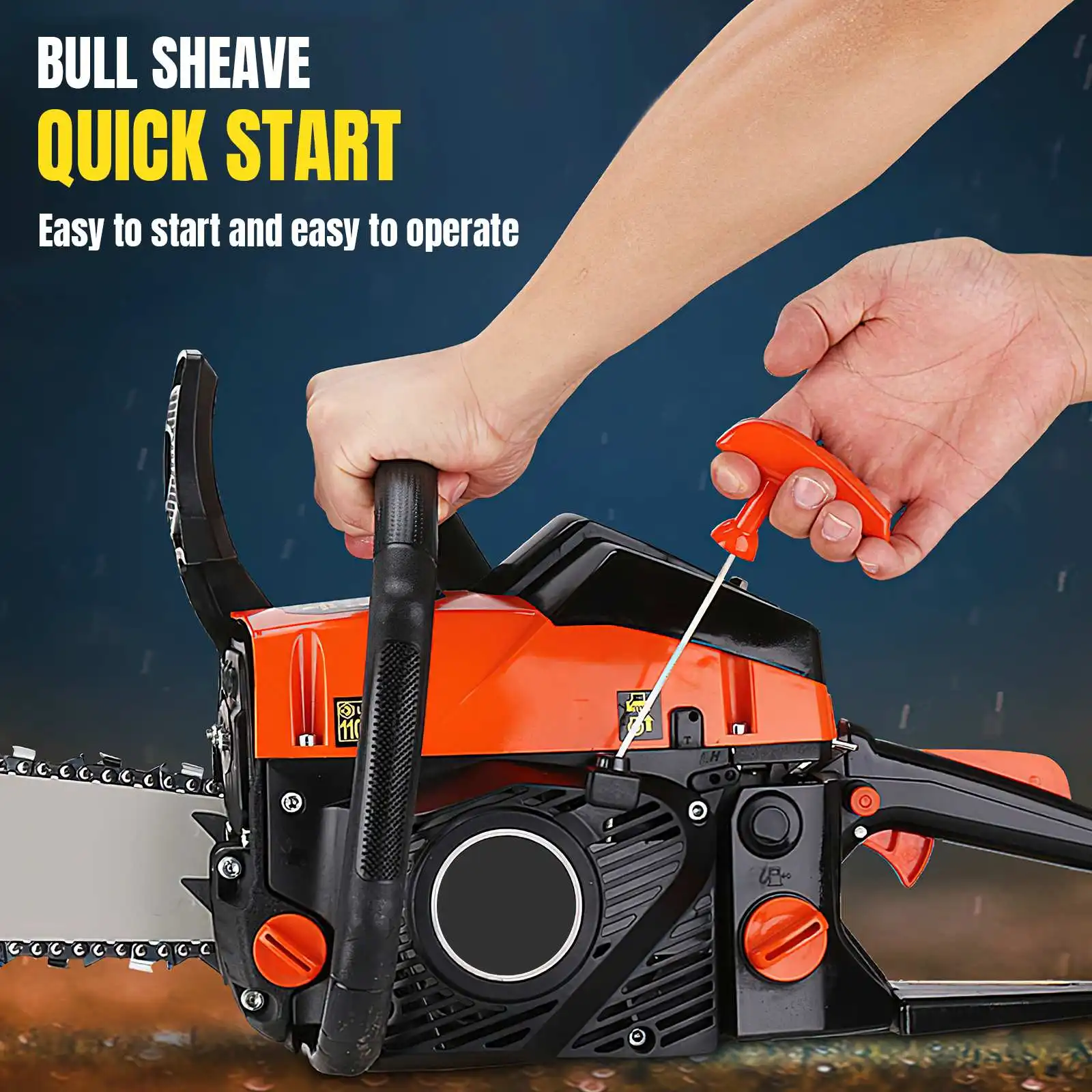 68 cc 20 Zoll professionelle Gaskettensäge 7000 W 2-Takt-Kettensäge zum Baumschneiden 55 cm Durchmesser Holzprotokollierung – Detail 2