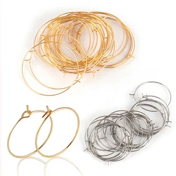 20pcs 20mm 25mm 316L Aço Inoxidável Ouro Big Circle Wire Hoops Brincos DIY Loop Brinco Fazendo Suprimentos Jóias Descobertas Acessórios