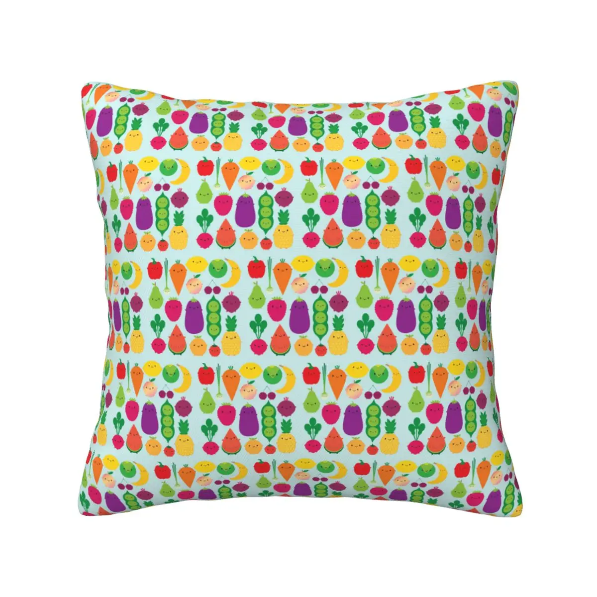 5 A Day Fruit And Vegetables Square Pillowcase Pillow Cover Cushion Zip Decorative Comfort Throw Pillow for Home Sofa