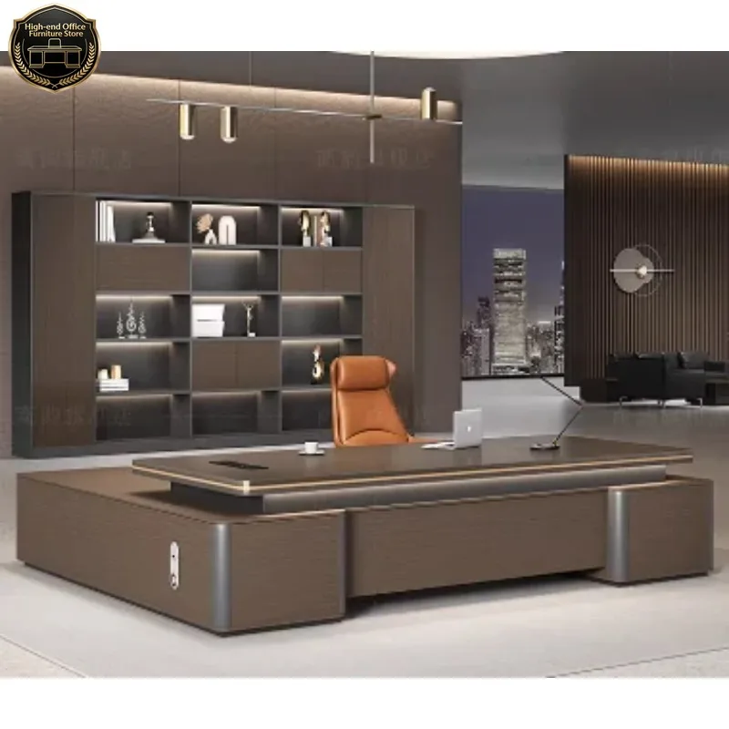

WWBoss table, desk, simple modern light luxury office, leadership table, desk, boss table and chair cabinet combination