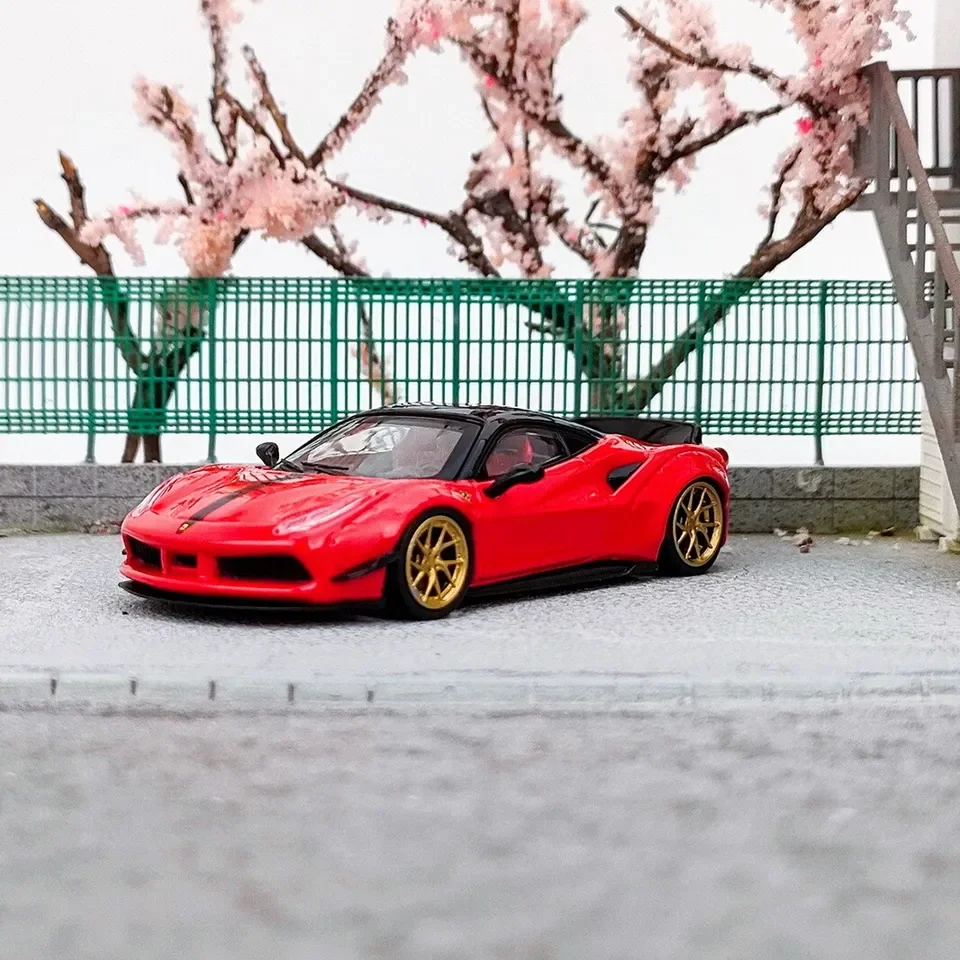 

CM Model 1/64 Scale 488 LBWK LB Works Red Diecast Car Model Gift Model Car Collection Limited Edition Hobby Toys