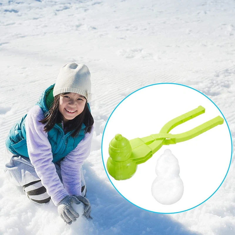 Kit de juguetes para hacer bolas de nieve, 4 piezas, fabricante de bolas de nieve, Clip esférico, pato, muñeco de nieve, Corazón