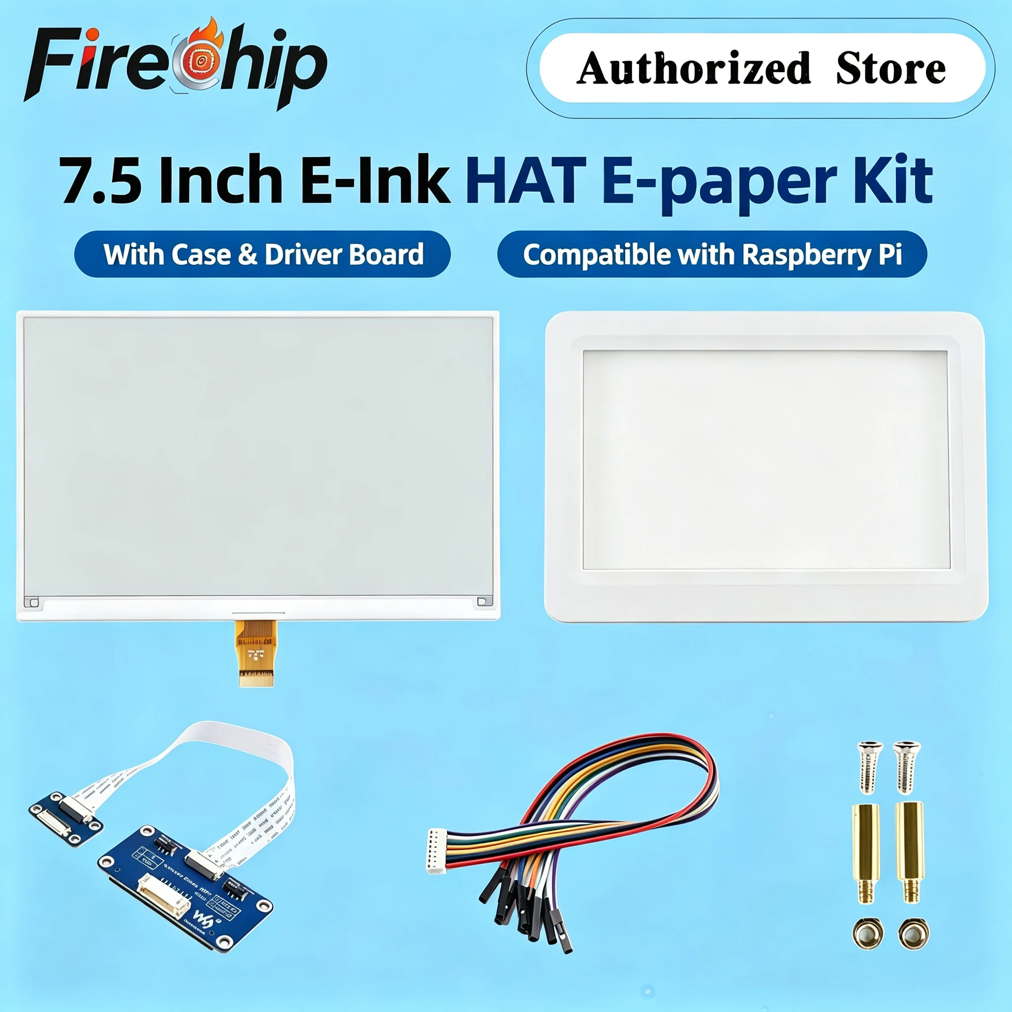 Waveshare 7.5 Inch E-Ink HAT E-paper Display, Comes With Case And Driver Board, Support Raspberry Pi Series Boards
