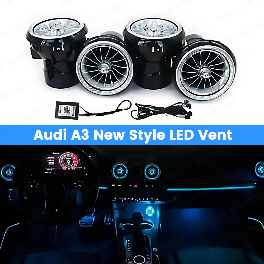 New 256 Vent Colours APP Control For Audi A3 S3 RS3 8V 8Y 8P 2004-2020 Car Interior Exterior Lighting Kit