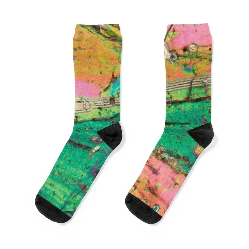 Vesuvius volcano Pyroxene rock thin section microscope photograph - geology gift Socks football man Socks Ladies Men's