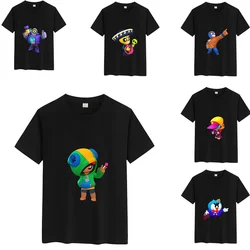 Summer New Boys Girls Kid Cotton T-shirt Short Sleeve Children Leisure 2-12 Year Old Brand Printed Panic Fighting Baby Tee Tops