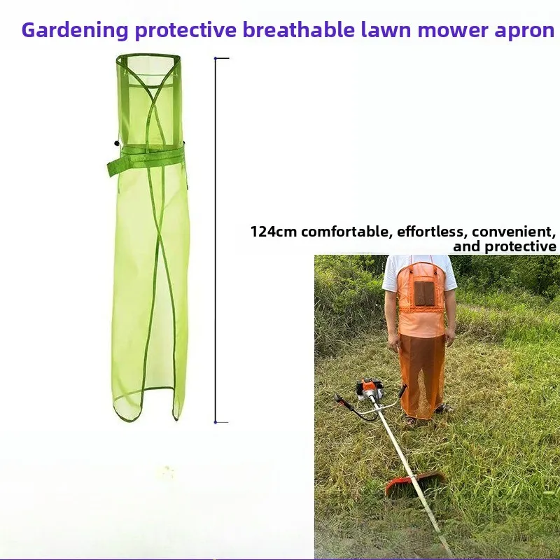 Breathable Mesh Grass‑Blocking Apron with Pockets Protective Work Apron for Grass Trimmer Brush Cutter Garden Tool Accessory