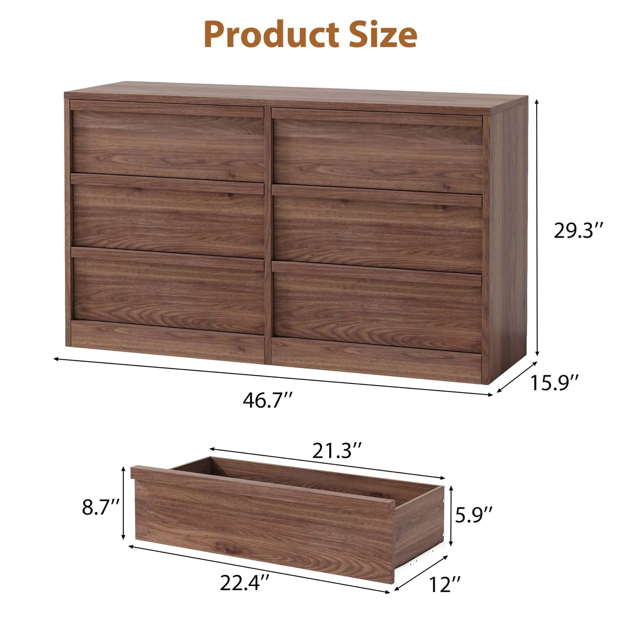 6 Dresser for Bedroom, 46.7