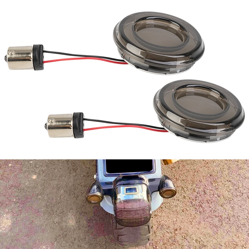 Motorcycle Turn Signal Light 1156 Bullet Style LED Single Contact Lamp For Harley Touring Road King Sportster XL Softail Dyna