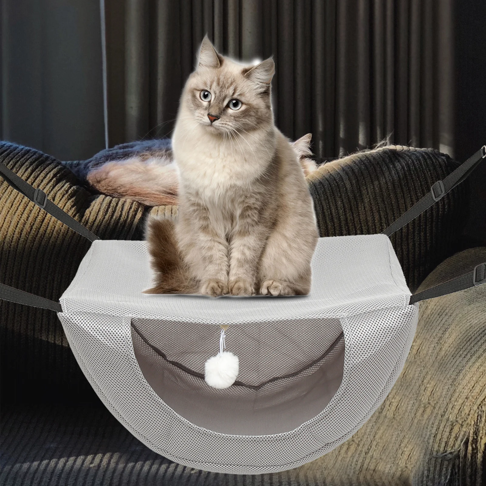 Hamaca tipo jaula para gatos, cama colgante transpirable, decorativa peculiar, atrae mascotas, cómoda, resistente a los arañazos, tienda larga para mascotas