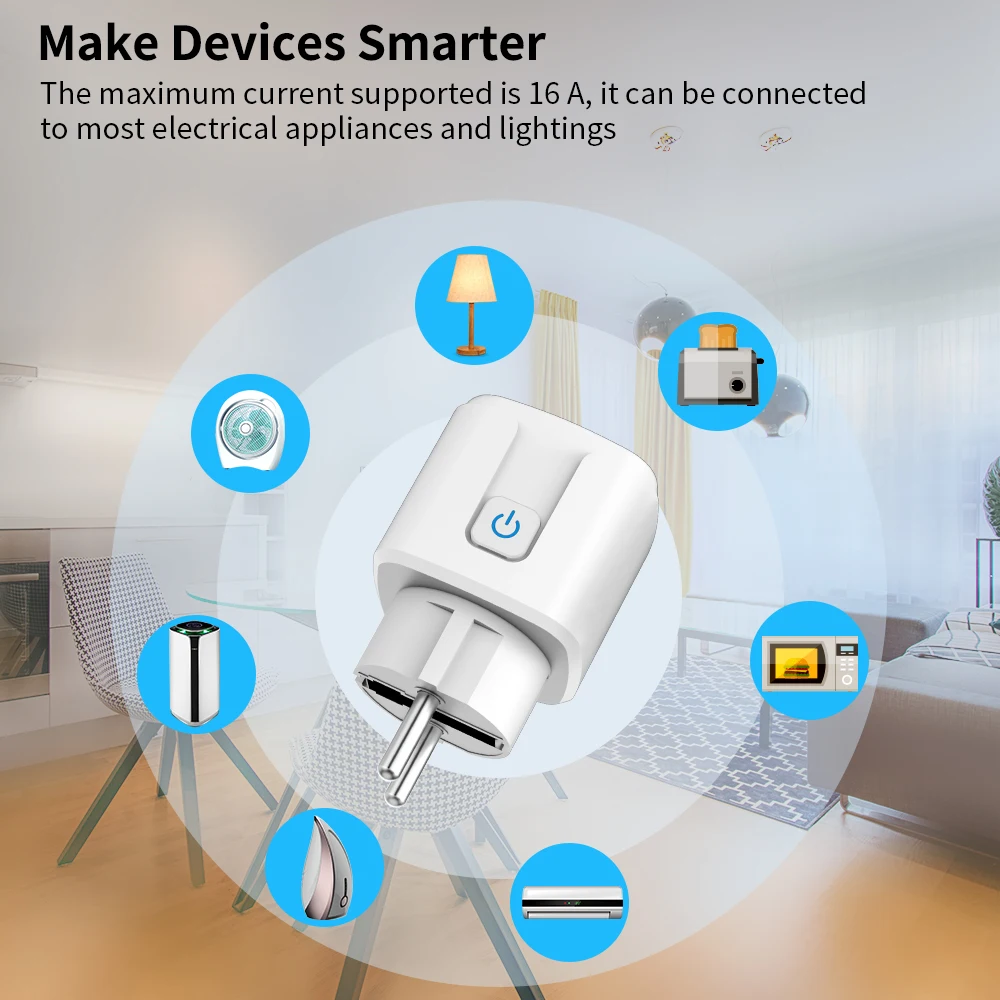 TASMOTA WiFi Plug Works With Matter Home Assitant Electric Consumption Monitoring 16A