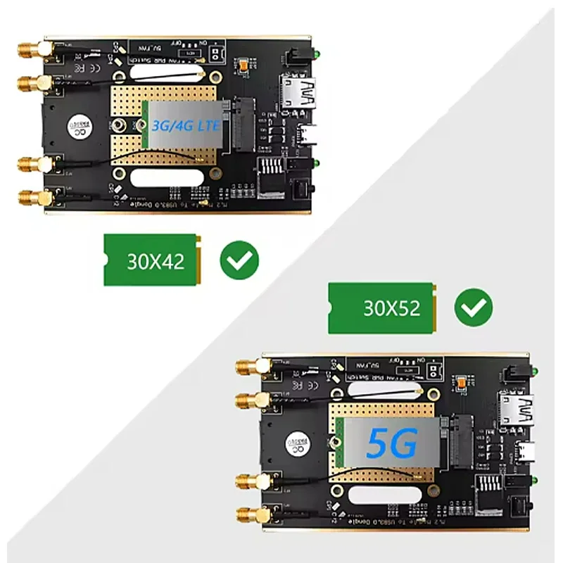 Convertidor de tarjeta inalámbrica M.2 NGFF, módulo 4G/5G a adaptador USB 3,0, placa elevadora, 4 antenas con ventilador enfriador, ranura para tarjeta SIM