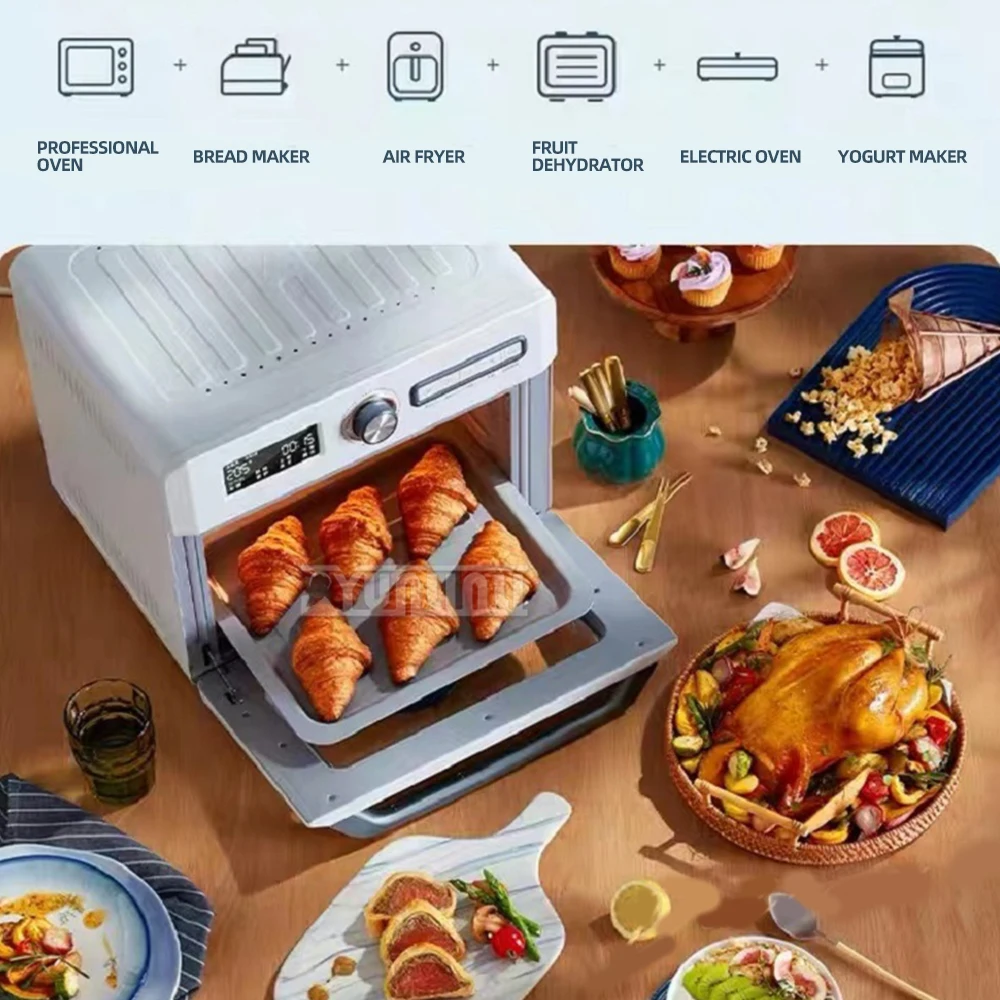 Freidora De aire para el hogar, horno para hornear, gran capacidad, horno eléctrico De acero inoxidable para el hogar