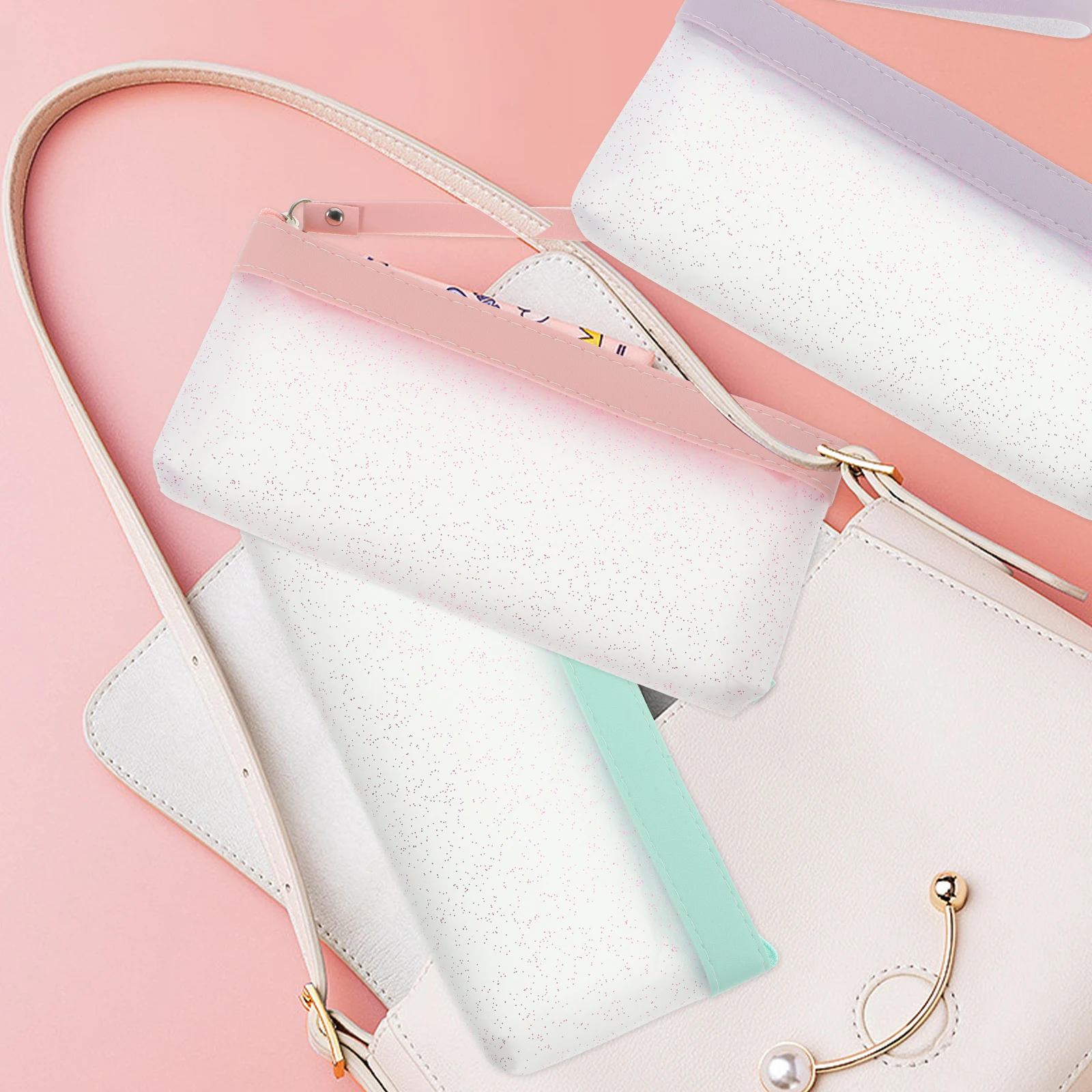 3 個の大容量鉛筆ケース中学生 Tpu 大型文具収納ポーチ