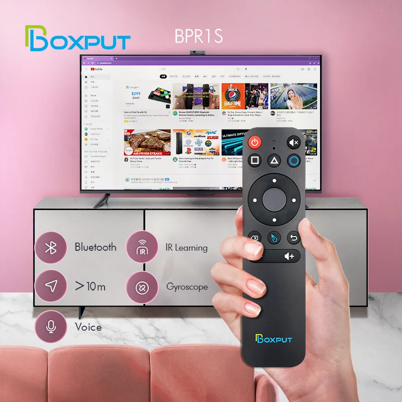 BPR1S BPR1 BLE 5.0 무선 에어 마우스 자이로스코프 IR 학습 무선 리모컨 (안드로이드 스마트 TV 박스 및 PC 스마트 홈용)