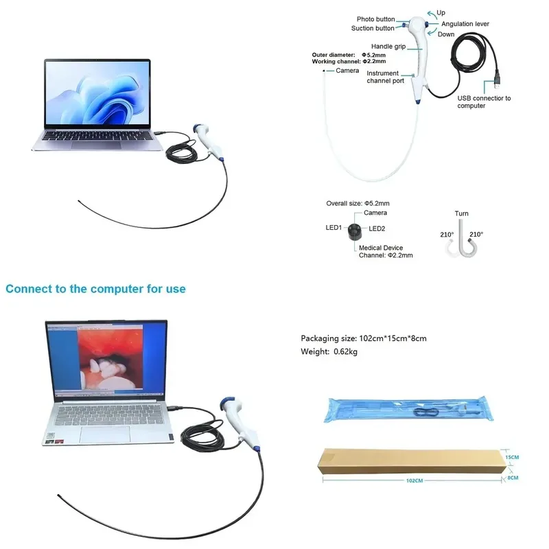 Hot Sale New Customizable Reptile-Specific Bronchoscope USB Portable High-Definition Veterinary Reusable Medical