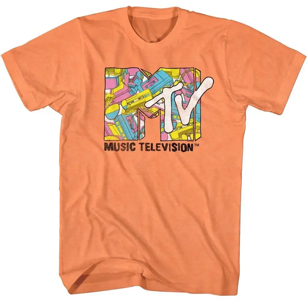 Mtv Cassette Collage Cantaloupe Heather T Shirt