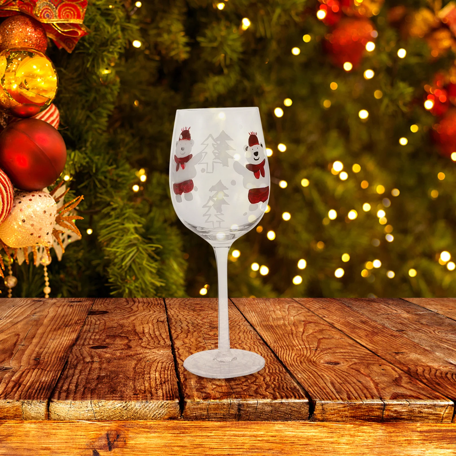 

Creative Christmas Wine Glass Hand-Painted Glass Goblet for Cocktails Beer Juice Tea Home Bar Hotel Restaurant Party Wedding Use