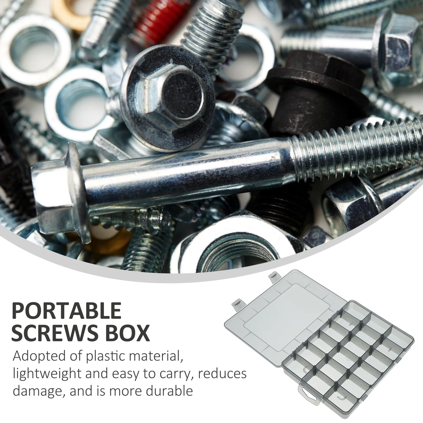 Caja organizadora de joyas, caja de almacenamiento de pendientes, herramientas, divisores de plástico para contenedor de tornillos, color negro