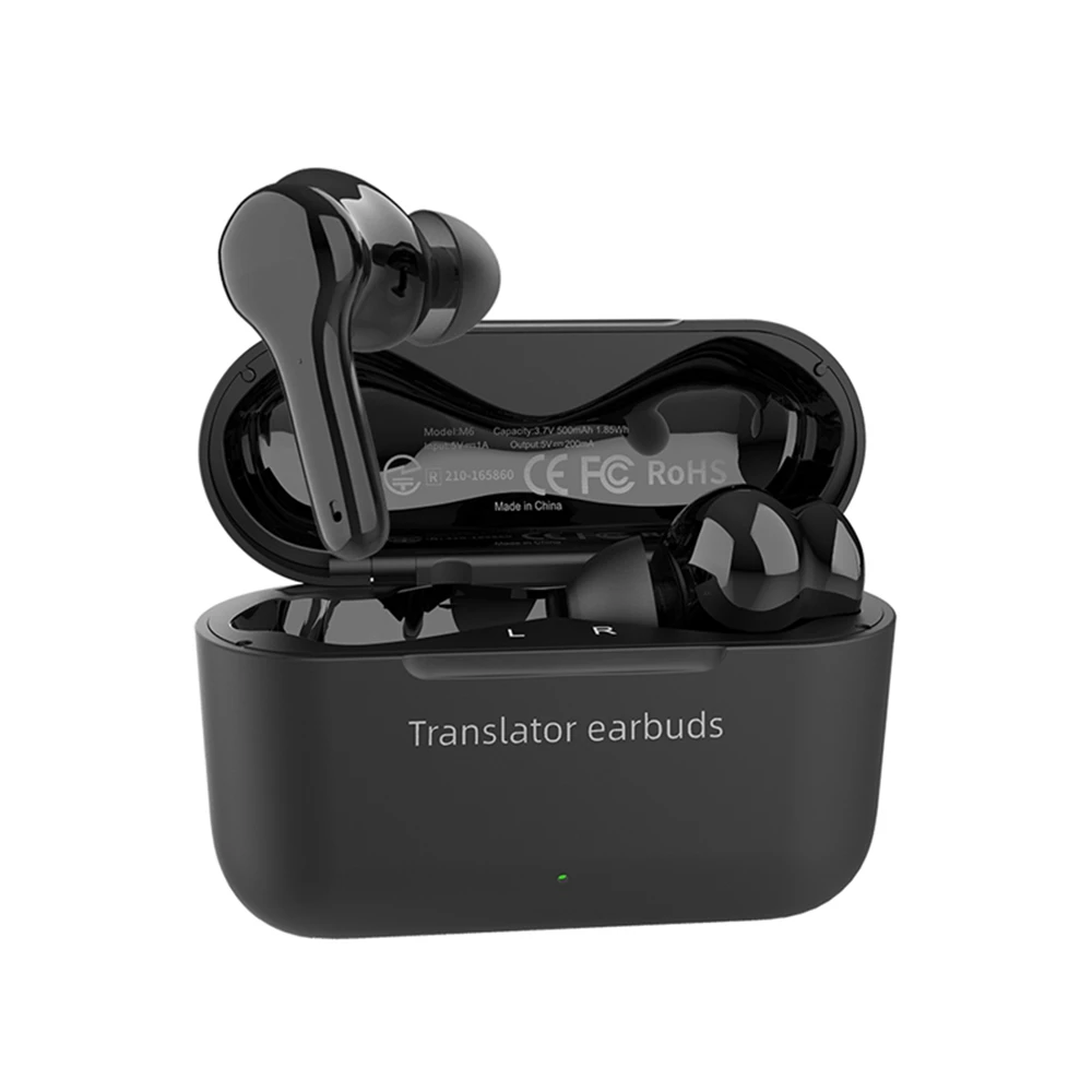 Wooask M6 Real Time Language Translation Earbuds Instant Wireless Translator Earphone 144 Languages for Travel Business Learning