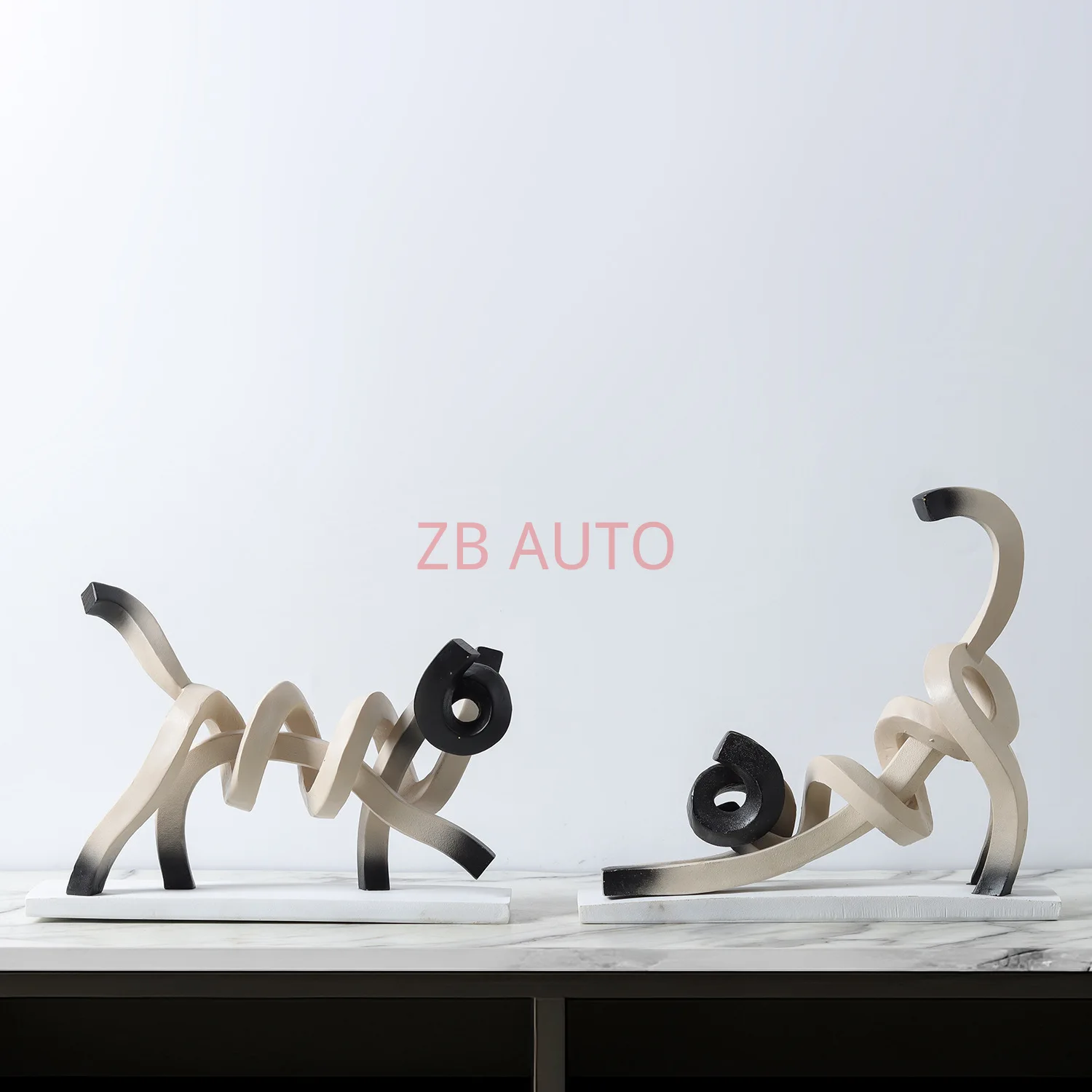 Resin abstract twisted lines stretch interesting cat ornaments home model room entrance children's room soft decorations