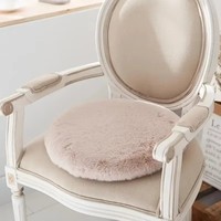 New Imitation Rabbit Fur Seat Cushion Round Thicken Pet Cushion 45cm Soft Car Seat Stuffed Cushion