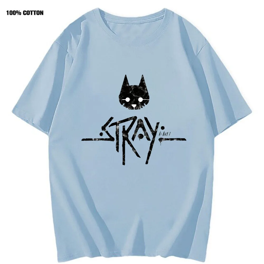 Stray Cat Game T Shirt Women Clothes 100%Cotton Men Unisex Casual Female Harajuku Camisas Streetwear Short Sleeve Tee Game Shirt