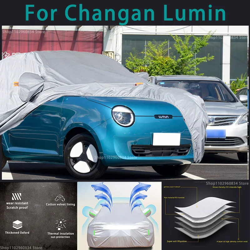 

For Changan Lumin 210T Waterproof Full Car Covers Outdoor Sun uv protection Dust Rain Snow Protective Auto Protective cover