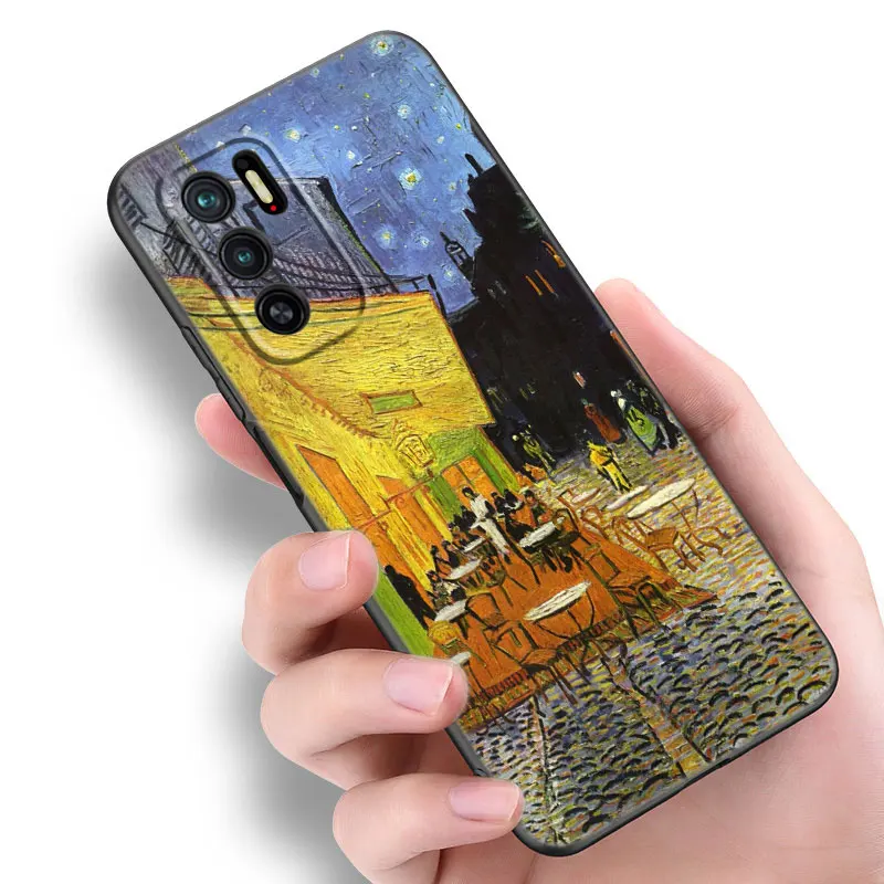 Starry Night Art Van Gogh Black Silicone Phone Case For Xiaomi Redmi Note 9 10 11 11S 11T 12 13 Pro 5G Plus 9S 10S 12S