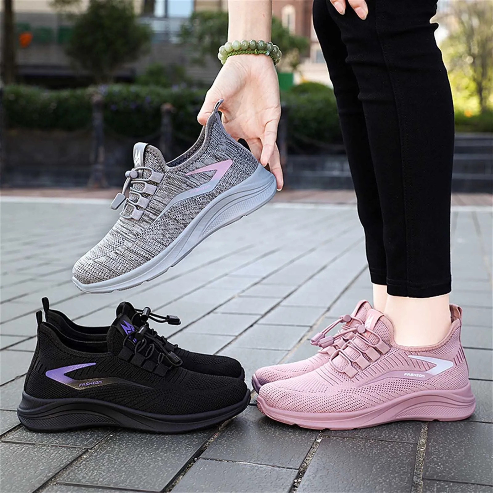 

2024 Women Sports Shoe Lightweight Mesh Sneakers Woman Athletic Breathable Running Shoes Flying Weave Casual No-Slip Sneakers