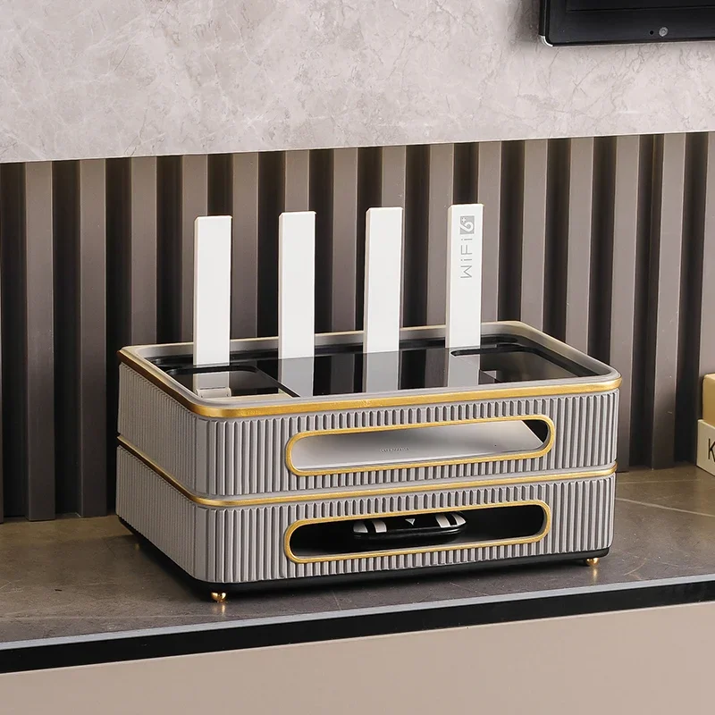 Luxury Router Organizer Box Stylish Deer Design Signal-Friendly Storage Box High Aesthetic Appeal Durable and Spacious Organizer