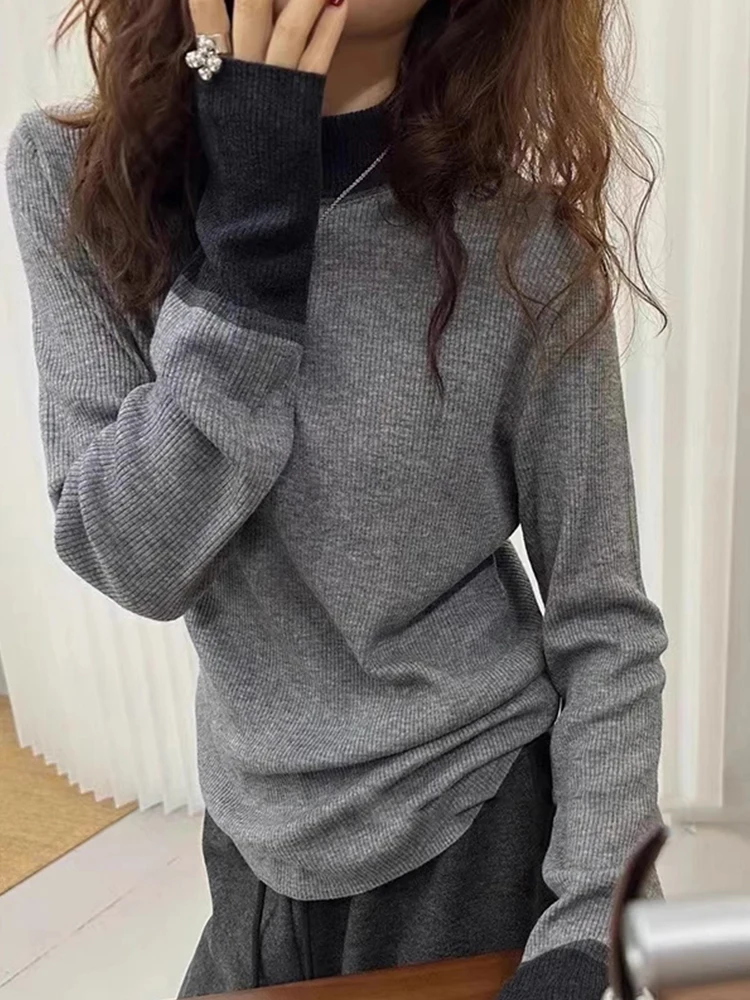 Design Sensation Color Blo Camere Knitwear Long Sve Crew Ne Pullover Wool Sweater Casual Autumn European Sle Base ...