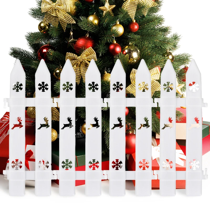 10/15/20Pcs Christmas Tree White Fences Plastic Mini Fence For Fairy Garden Home Decoration 2025 New Year Party Decor Supplies