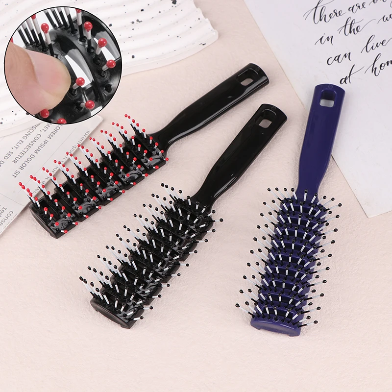 ผู้ชายพลาสติก Vent แปรงผมหวี Anti-Static นวดผมซี่โครงหวีกลับผม CURLY ผมจัดแต่งทรงผม Salon ซี่โครงเก้าแถวหวี