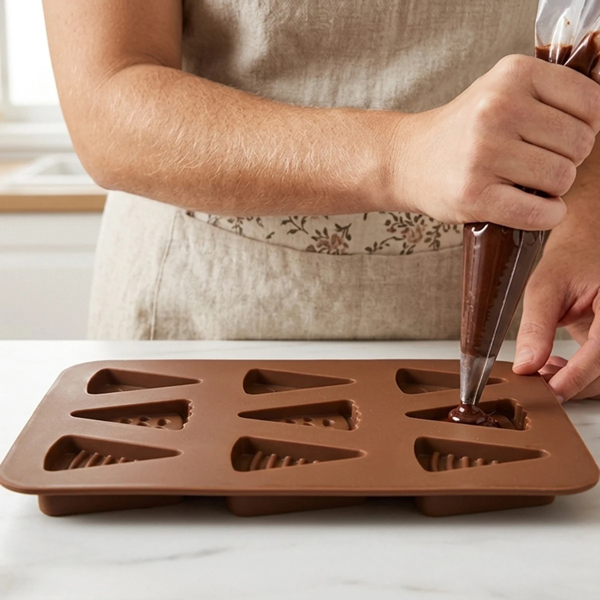 9-compartment Triangular Silicone Mould For Biscuits, Chocolates And Sweets; Ice Cube Tray; Cake And Baking Mould
