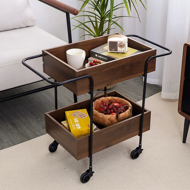 Cart Shelf Home Storage Wheeled Cart Movable Snacks Multi-layer Storage Shelf Sub-bedroom Bookshelf