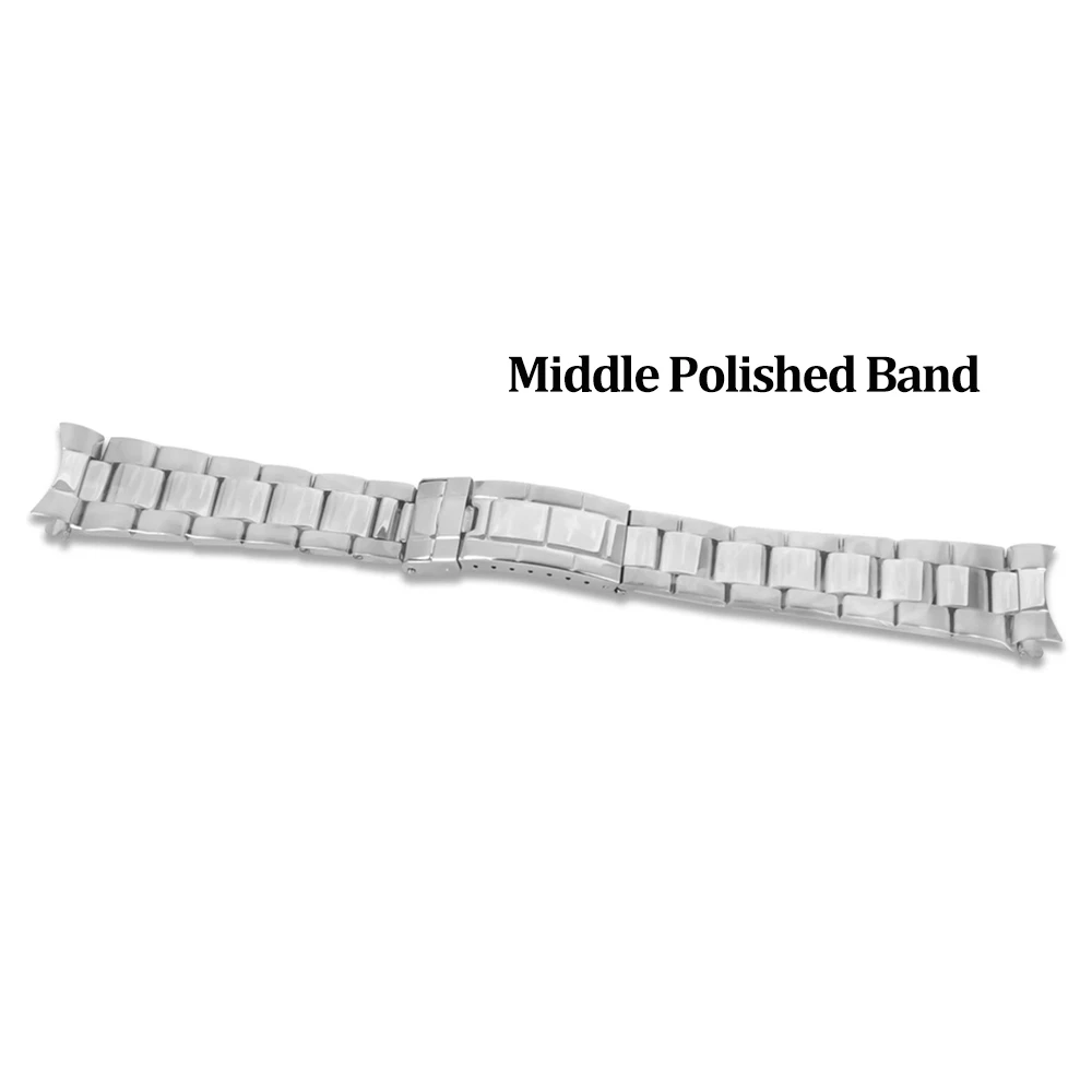 316L Stainless Steel Watch Strap 20mm, Full Sand Watchband, Jubilee Bracelet, Middle Polished Band, for Our Vintage Watch Cases